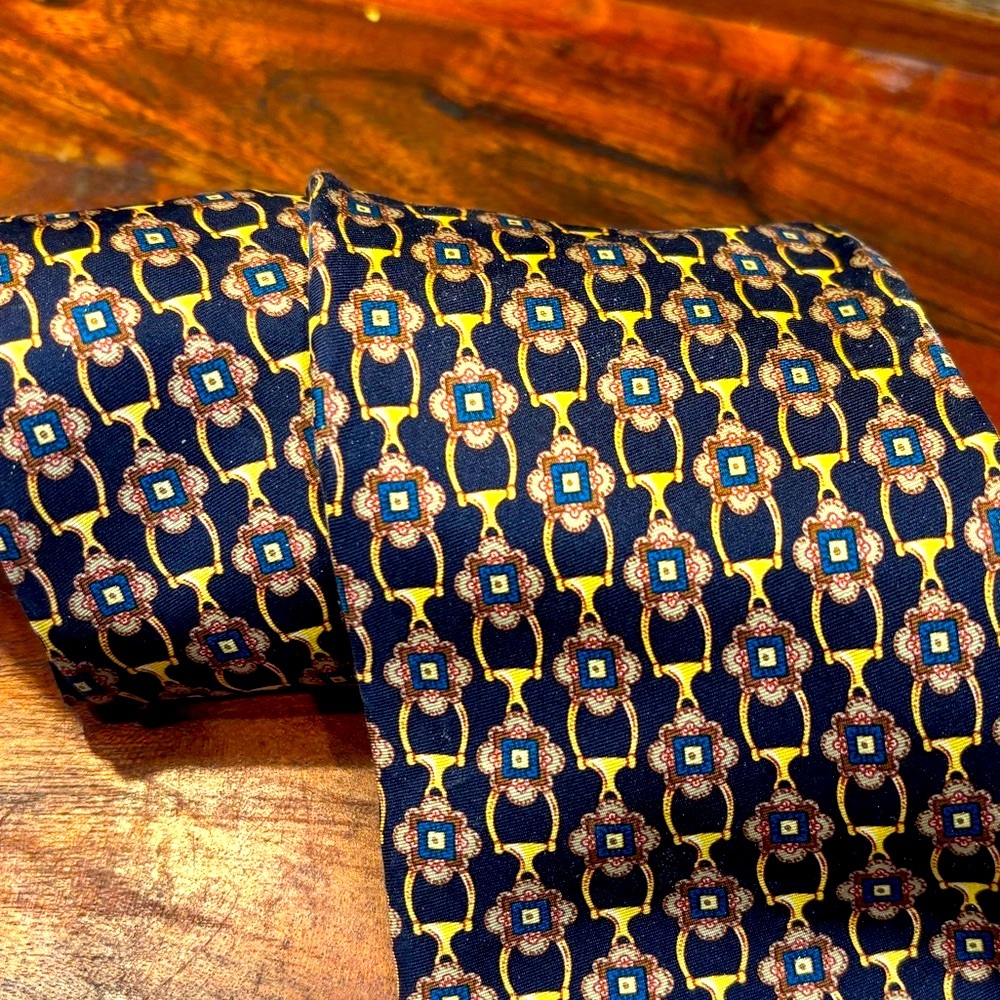 FENDI/ TIE/ Dark Blue /Multi/ Geometric